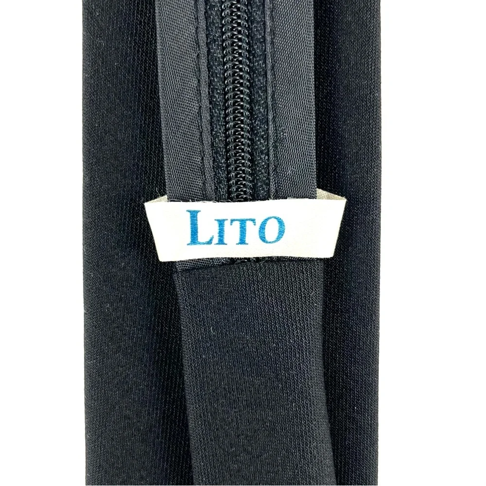 Lito Boy’s Pre-Tie Zipper Pull-On Black Tie